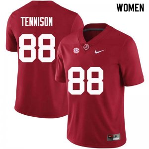 NCAA Women's Alabama Crimson Tide #88 Major Tennison Stitched College Nike Authentic Crimson Football Jersey IE17H55ZH